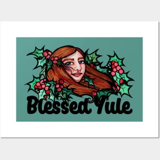 Blessed Yule Pagan Holiday Posters and Art